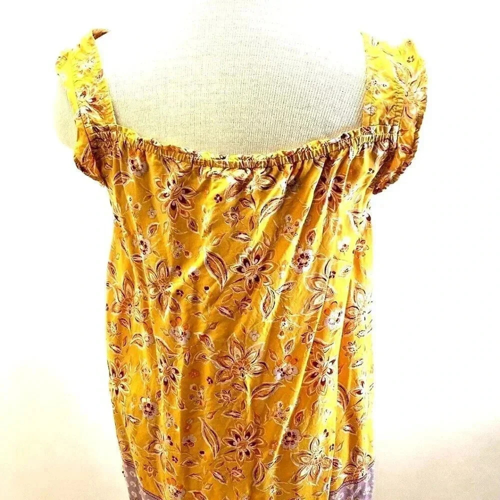 BEACH LUNCH LOUNGE Women Sleeveless Pullover Orange Floral Shirt Petite Small - Picture 3 of 9